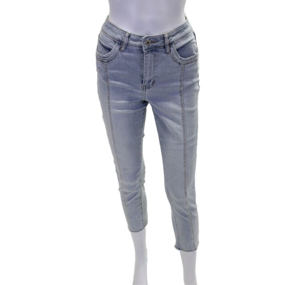 Coco Y Club Womens Cotton Crystal Detail Mid-Rise Skinny Jeans Blue Size 16